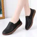 Summer hollow flat leather shoes for women - Image 4