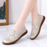 Summer hollow flat leather shoes for women - Image 3