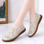 Summer hollow flat leather shoes for women - Image 3
