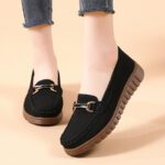 Round toe slip-on soft sole shallow fashionable loafers women - Image 4