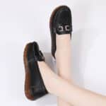 Leather shoes one-step soft sole comfortable toe shoes - Image 2