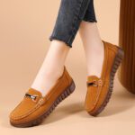 Round toe slip-on soft sole shallow fashionable loafers women - Image 2