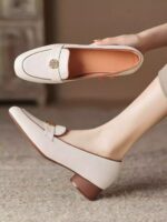 Genuine leather loafers for women