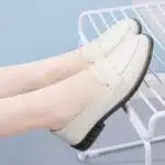 Genuine cowhide square toe slip-on shoes for women - Image 4