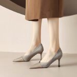 New splicing high heels women's single shoes