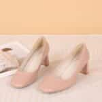 Nude patent leather single shoes women's - Image 4