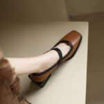 Mid-heel thick heel soft leather shoes - Image 2