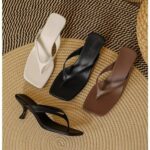 Fashion flip flops temperament kitten heel sandals