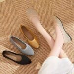 New solid color pointed toe flat heel soft sole single shoes