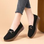 Round toe slip-on soft sole shallow fashionable loafers women - Image 3