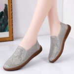 Summer hollow flat leather shoes for women - Image 2