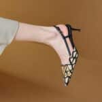 French pointed stiletto heel back empty closed toe heel - Image 2