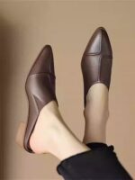 New style soft leather pointed toe slippers for women - Image 3