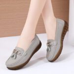 Leather shoes one-step soft sole comfortable toe shoes
