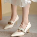 Fairy white French high heels women pointed toe spring and autumn - Image 4
