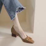 Korean version of toe shoes square head soft bottom women’s shoes