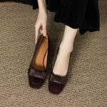 French Chanel style color matching high heels for women - Image 4