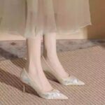 Elegant toast shoes with cheongsam high heels - Image 3