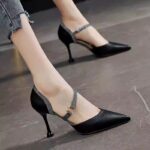 Brand shoes shallow mouth rhinestone high heel - Image 3