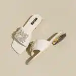 Rhinestone square buckle ladies slippers flat bottom - Image 4