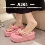 Women's flip flops cute flower thick bottom high heel sandals - Image 6