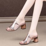 Thick heels fashionable and comfortable square head shoes - Image 2