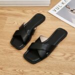 Hongtong square toe flat slippers for women - Image 3
