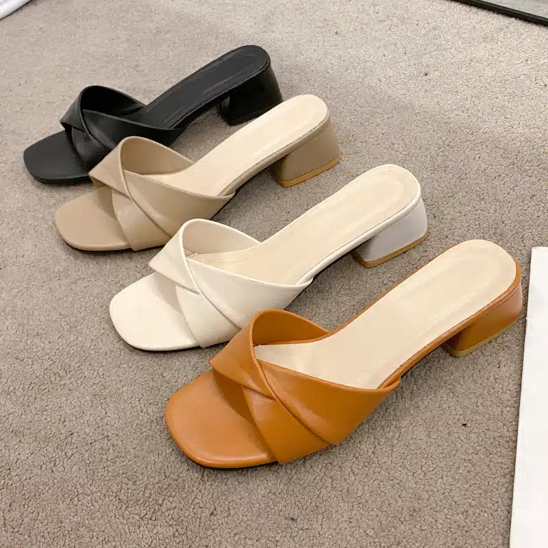 O1CN01attZJ51ngYHigCdvS_!!2215158735119-0-cib Summer lazy medium heel sandals mules - Image 1