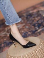 Genuine leather versatile high heels for women - Image 4