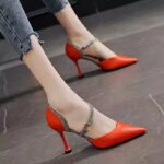 Brand shoes shallow mouth rhinestone high heel - Image 2