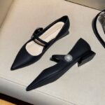 French pointed Mary Jane shoes for women