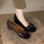 French Chanel style color matching high heels for women