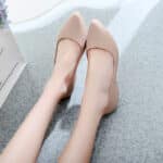 New Korean Style Pointed Toe Shallow Mouth Frosted Surface Single Shoes - Image 5