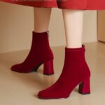 Chunky heel high heels boot for women's - Image 2