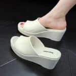 High-heeled slippers for women in summer thick-soled wedge heels - Image 6