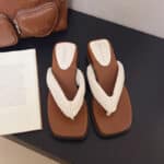 Fashionable all-match square toe slippers - Image 7