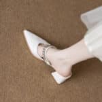 Genuine leather beautiful closed toe half slippers for women - Image 8