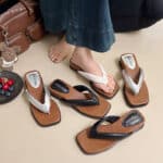 Fashionable all-match square toe slippers - Image 2