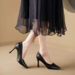Women's black work shoes spring and autumn seasons single shoes - Image 3