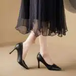 Women's black work shoes spring and autumn seasons single shoes - Image 3