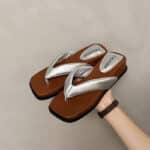 Fashionable all-match square toe slippers - Image 6