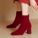 Chunky heel high heels boot for women's - Image 3
