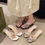 Flower sandals for women to wear outside