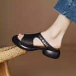 Genuine leather thick-soled sandals for women - Image 2